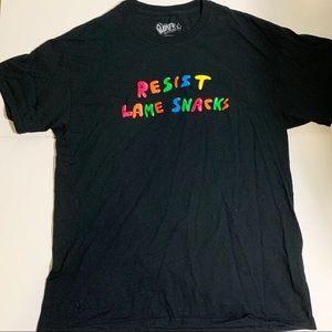 Fruit Gushers Resist Lame Snacks Black Graphic tee